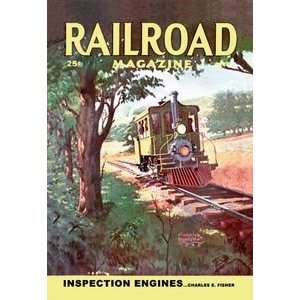  Railroad Magazine Inspection Engines, 1945   16x24 Giclee 