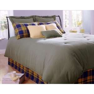  7pc Southern Textiles Belmont Green Contemporary Queen Bedding 