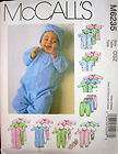M6235 INFANT PREEMIE LAYETTE Stretch Knits Gown Romper Bootie Pants 