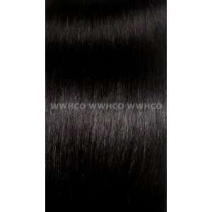 Clip on / in 100% Human Hair Extensions 16 Long / Straight / #1b Soft 