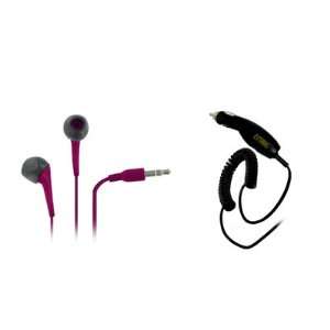   Headphones (Hot Pink) + Car Charger [EMPIRE Packaging] Electronics