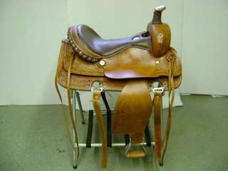 WIDE DRAFT SIZE 16 LEATHER WESTERN ROPING ROPER COWBOY SADDLE 5 
