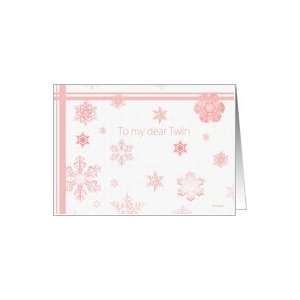  To my dear Twin   pink snow card Card Health & Personal 