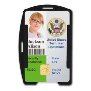   FIPS 201 Black RFID Blocking 2 Card ID Card Holder
