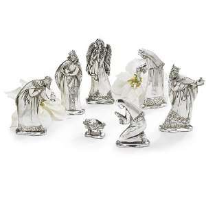  7pc Silver Holiday Nativity Set