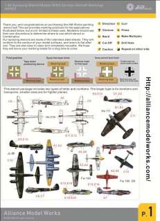   Model Works 148 WWII German Aircraft Markings Stencils, AW001  