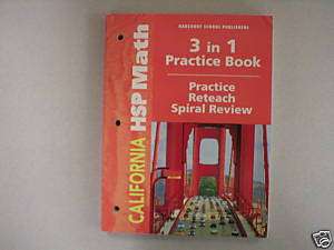 California HSP Math grade 4 Practice Book Harcourt 2009  