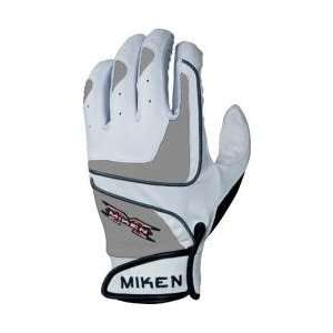  Miken Team Batting Gloves   White/Black