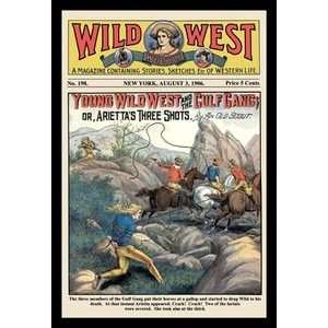 Wild West Weekly Young Wild West and the Gulf Gang   12x18 Framed 