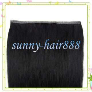   Wide PU skin weft Remy Human Hair Extensions #01 jet black 55g  