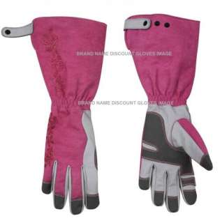   ERGONOMIC Pink Protect Garden Gloves Leather GRIP Roses Thorns S M L