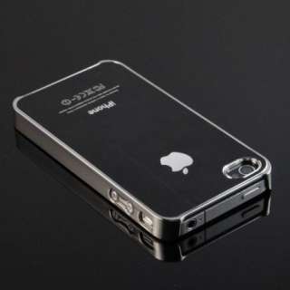   Black Brushed Metal Aluminum/Chrome Hard Case For Iphone 4 4G  