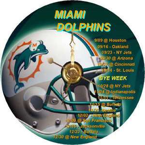 BRAND NEW 2012 Miami Dolphins Football Schedule CD Clock  