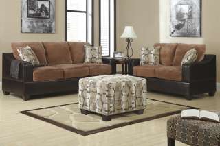 Leather Sectional sofa set 2 Pc Sofa Loveseat couch In Dark Chocolate 