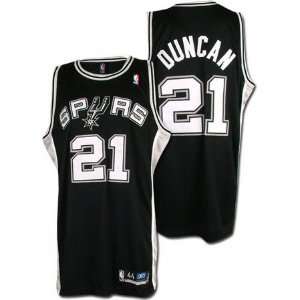  Tim Duncan Black Reebok NBA Authentic San Antonio Spurs 