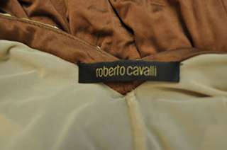 New Roberto Cavalli Embellished Open Back Dress Brown  