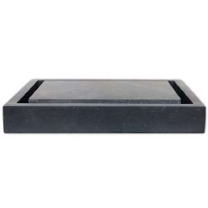  Rectangular Infinity Pool Sink   Honed Black Basalt