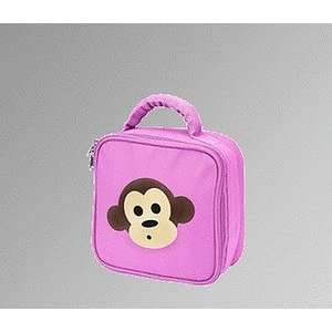  Personalized kids insulated lunch bag   pink monkey Four 