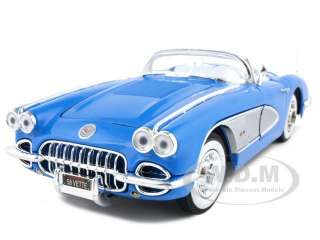 1958 CHEVROLET CORVETTE BLUE 118 DIECAST MODEL CAR  