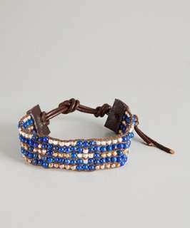 Chan Luu lapis and nugget leather bracelet  