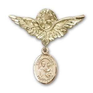   with St. Anthony of Padua Charm and Angel w/Wings Badge Pin Jewelry