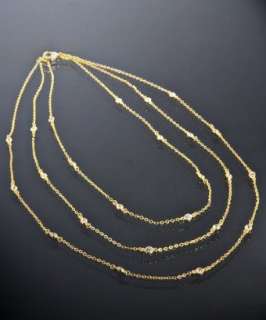 Jardin gold CZ by the Yard triple layered necklace   up to 