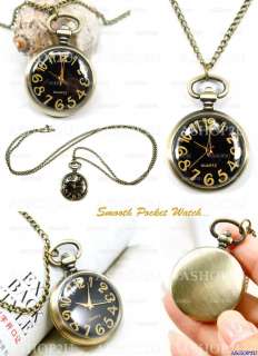 Antique Bronze Necklace Pendant Ball Clock Watch  