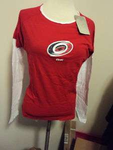 Reebok NHL Ladies Carolina Hurricanes Glitter Shirt L  