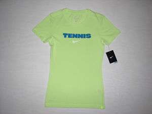 Nike Womens Tennis T Shirt Green NWT Dry Fit  