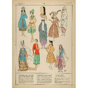 1922 Pochoir Persian Women Costume Kurdish Persia Veil   Orig. Print 