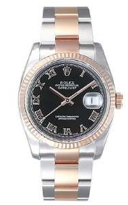  Rolex Mens 2 Tone Datejust Rose Gold Watches