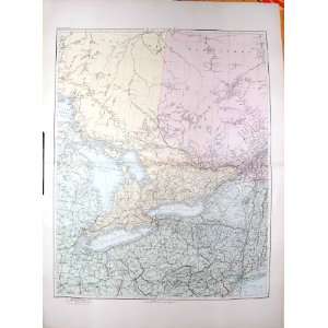  STANFORD MAP 1904 CANADA ONTARIO LAKE HURON ERIE