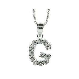   18 in. Necklace Cubic Zirconia Initial Pendant Letter G Jewelry