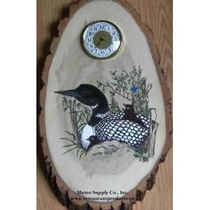  Loon Decorative Wood Wall Hanging w/ Clock Everything 