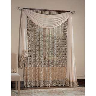 Bali Macrame Tab Top 84 inch Curtain Panel Leaf  