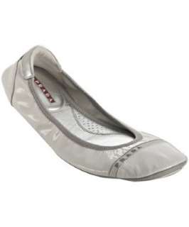 Prada Sport white patent cap toe ballet flats  
