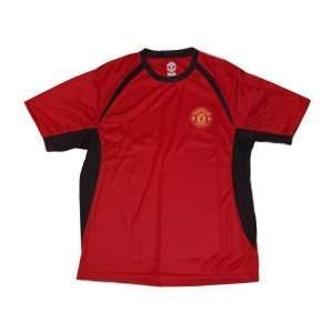 Lightweight Manchester United Dri Fit Soccer Jersey   Red Black Collar 