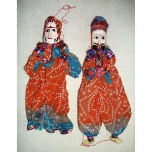  Authentic, Handcrafted, Indian, String Puppet Pair 