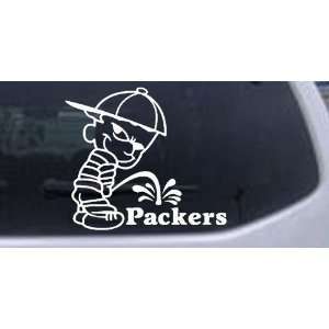 Pee On Packers Car Window Wall Laptop Decal Sticker    White 6in X 6 