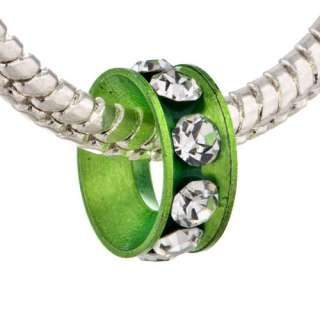 CLEAR CRYSTAL SPSPACER PERIDOT SPACER EUROPEAN CHARM BEADS FOR 