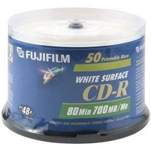  Fujifilm 50PK CD R 700MB 48X WHT THERM PRINT SPINDLE 