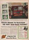 1950 VINTAGE PHILCO BALANCED BEAM TELEVISION PRINT AD