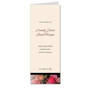  150 Wedding Programs   Roses Fuchsia Pink Peach