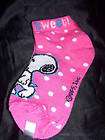 SNOOPY PINK SOCKS~SZ 5.5 6.5~ICE CREAM CONE~Sweet~NE​W