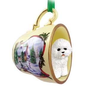  Bichon Frise Dog in Tea Cup Teacup Christmas Ornament 