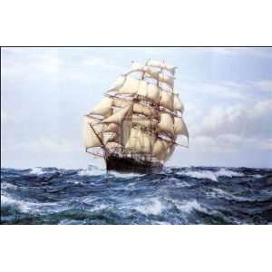  Racing Home The Cutty Sark by Montague Dawson. Size 32 