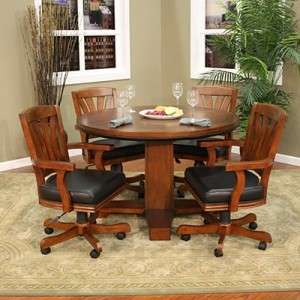   Game Table & 4 Game Chairs 48 Reversible Dining/Poker Table  