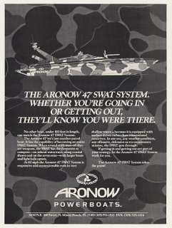 1989 Aronow 47 SWAT System Military Boat Print Ad  