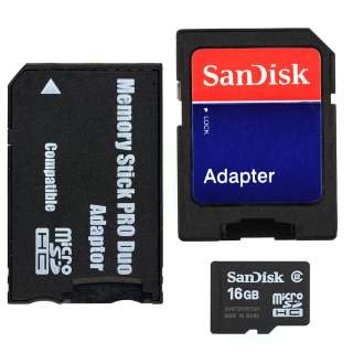 San Disk 16GB Micro SD TF to MS Pro Duo Adpater for PSP  