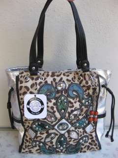 NWT Kathy Van Zeeland LEOPARD AFRIQUE TOTE PURSE  